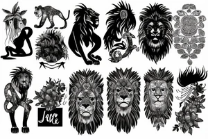 Lion in the jungle tattoo idea