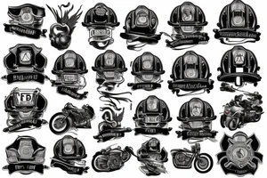 fire brigade and motorcycles tattoo idea
