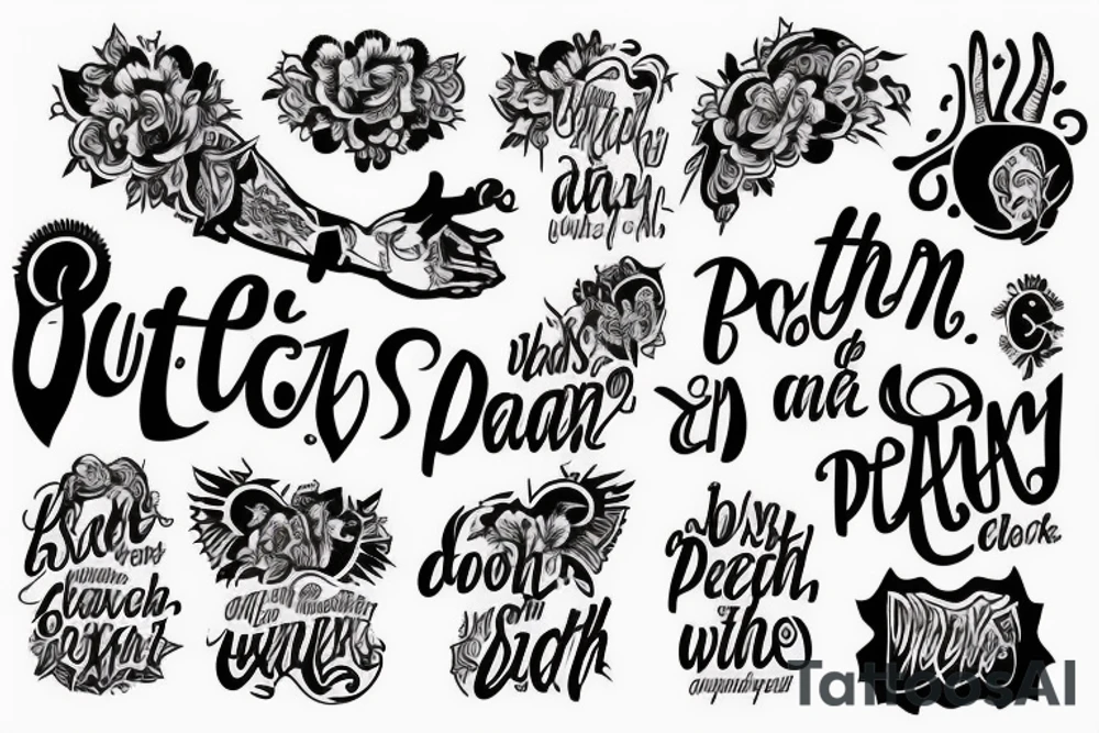 sentence about prayer, work and death tattoo idea