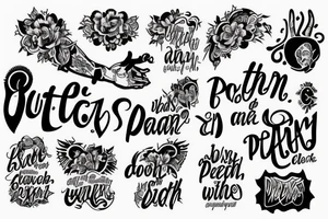 sentence about prayer, work and death tattoo idea