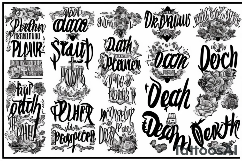 sentence about prayer, work and death tattoo idea