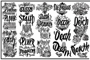 sentence about prayer, work and death tattoo idea