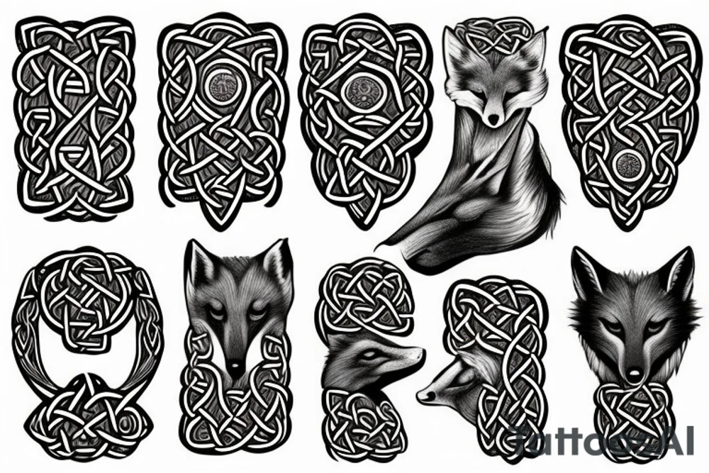 Fox in celtic myth tattoo idea