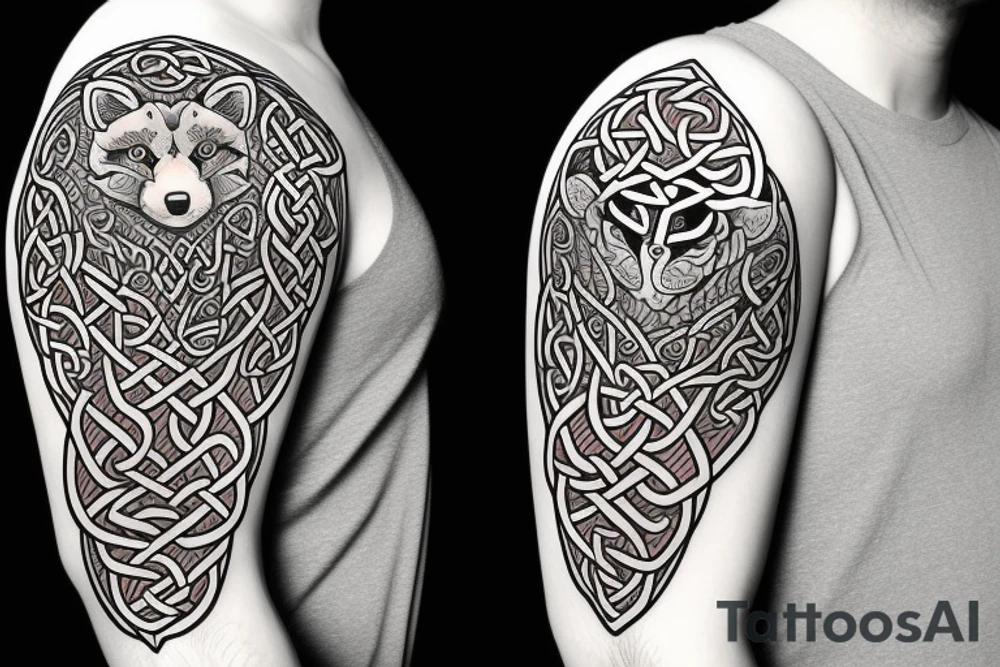 Fox in celtic style tattoo idea