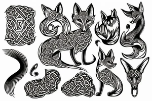 Fox in celtic style tattoo idea
