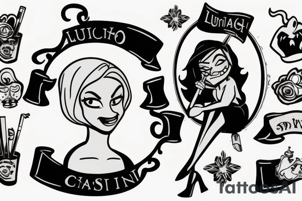 Luci from disenchanted with a cigarette and sitting in a glass tattoo idea