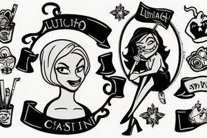 Luci from disenchanted with a cigarette and sitting in a glass tattoo idea