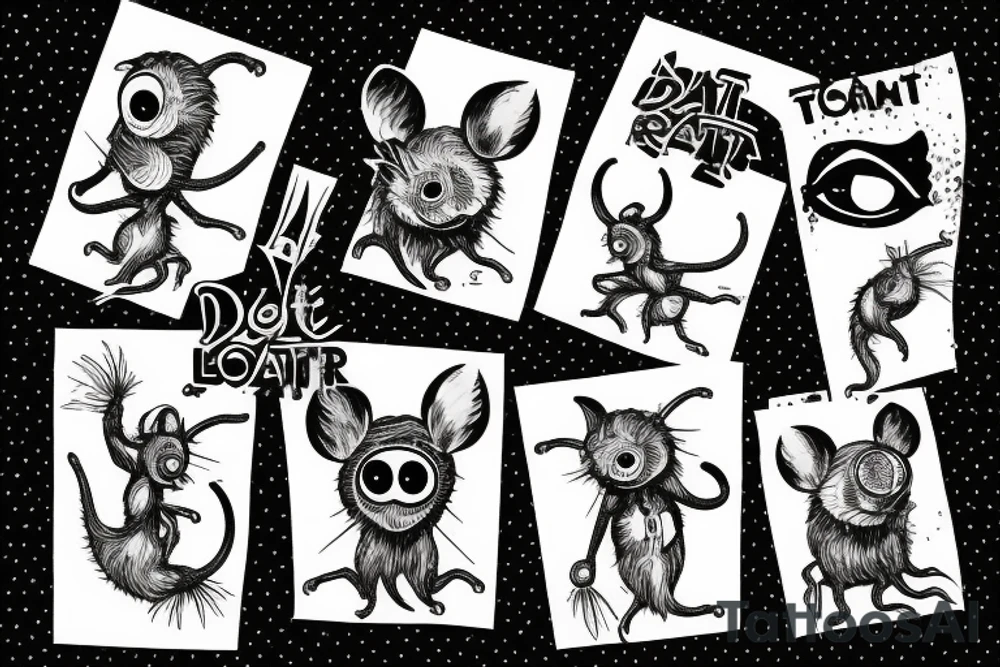 Dead toxic rat with eye tattoo idea