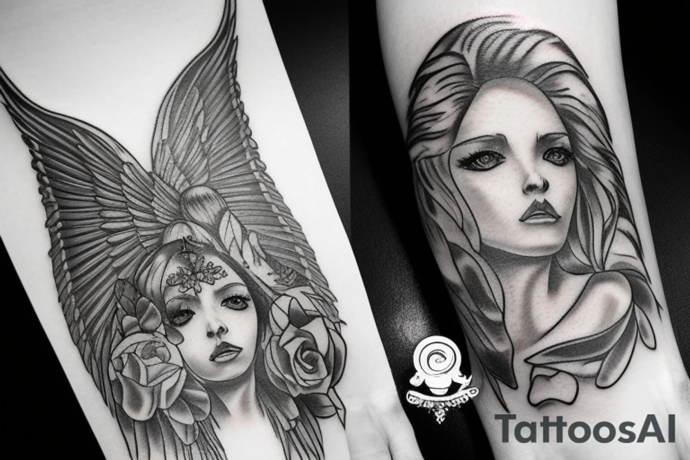 Angel chains tattoo idea