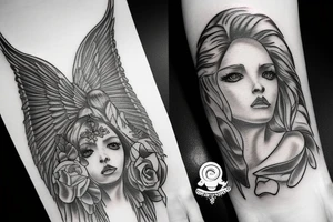 Angel chains tattoo idea