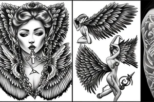Angel chains tattoo idea