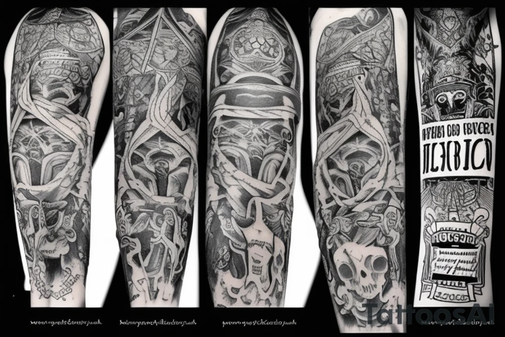 sentence about prayer, work and death tattoo idea