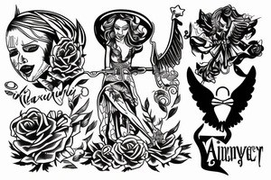 Gangster angel prisoner shoot tattoo idea