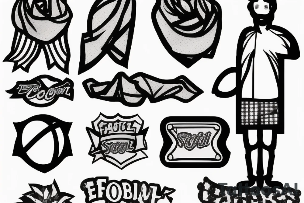football fan holding a scarf tattoo idea