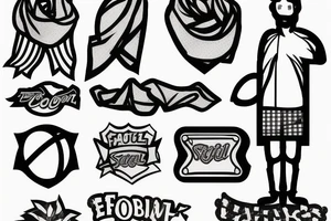 football fan holding a scarf tattoo idea