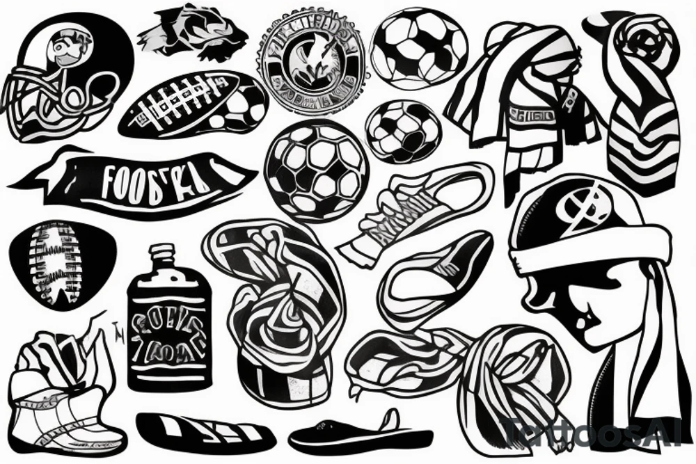 football fan holding a scarf tattoo idea