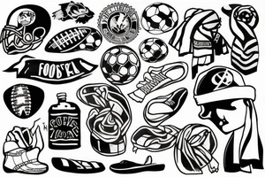 football fan holding a scarf tattoo idea
