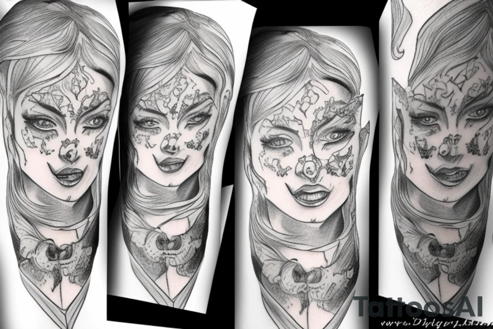 Half person, devil and angel tattoo idea