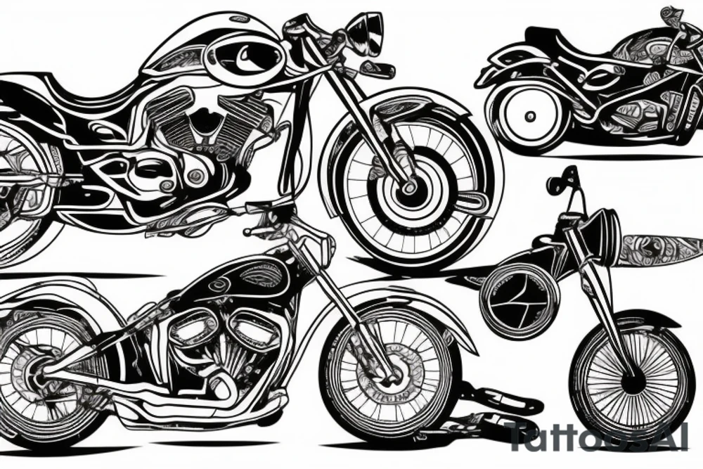 motorcycle theme tattoo idea
