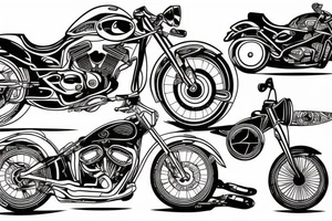motorcycle theme tattoo idea
