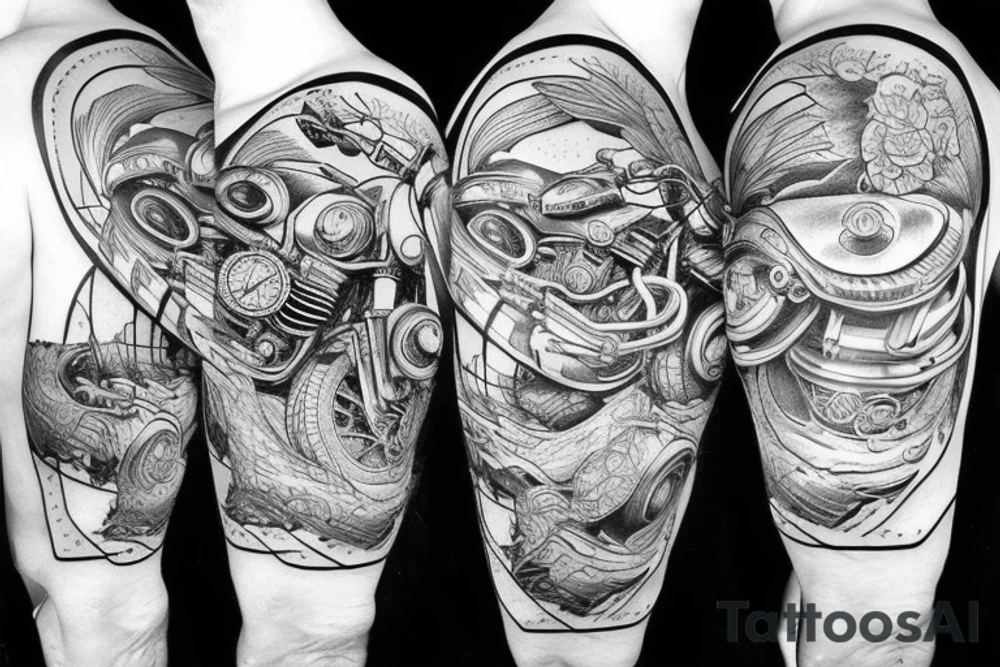 motorcycle theme tattoo idea