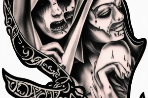Demonic nun tattoo idea