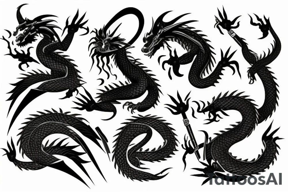 Dragon and samurai tattoo idea