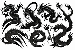Dragon and samurai tattoo idea