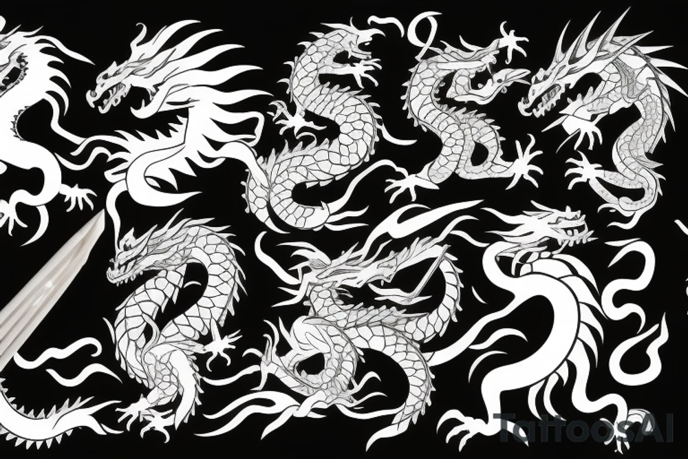 Dragon and samurai tattoo idea