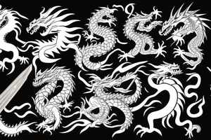 Dragon and samurai tattoo idea