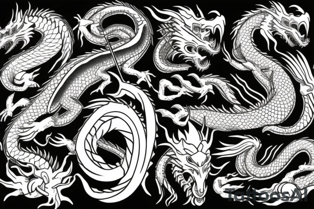 Dragon and samurai tattoo idea