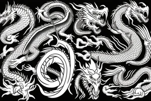 Dragon and samurai tattoo idea