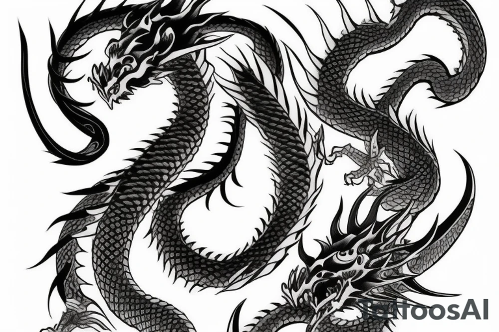 Dragon and samurai tattoo idea