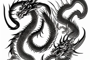 Dragon and samurai tattoo idea