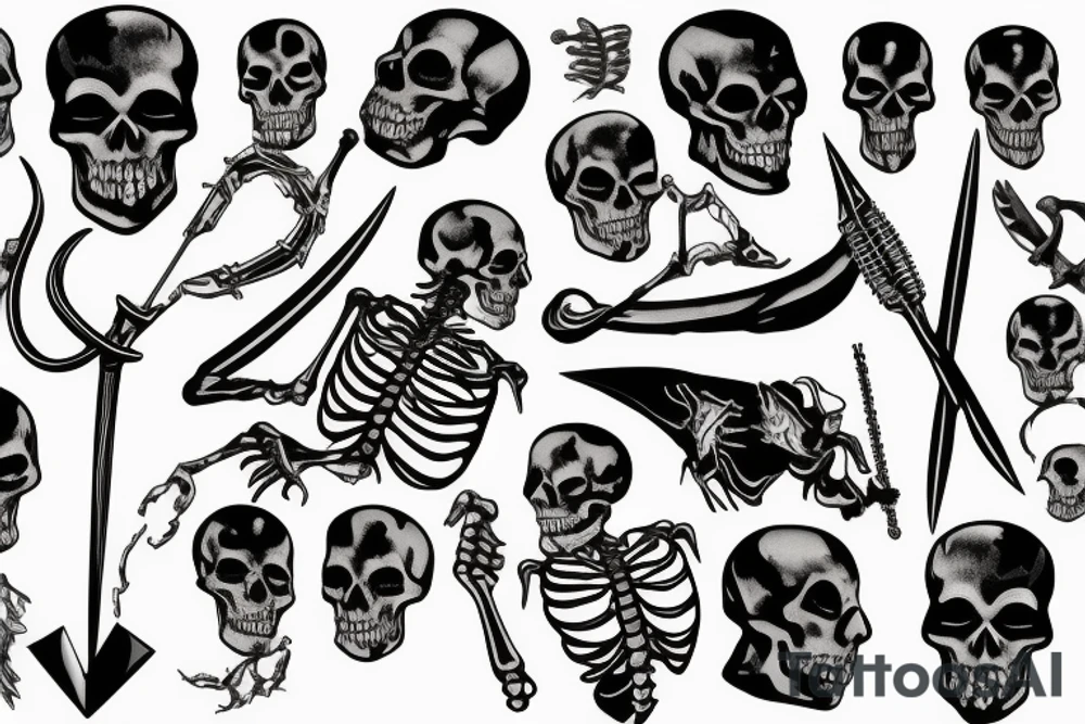 skeleton with a sickle tattoo idea