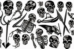 skeleton with a sickle tattoo idea