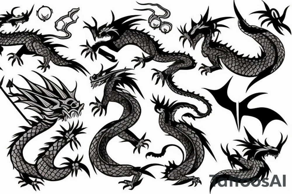 Dragon and samurai tattoo idea