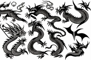 Dragon and samurai tattoo idea