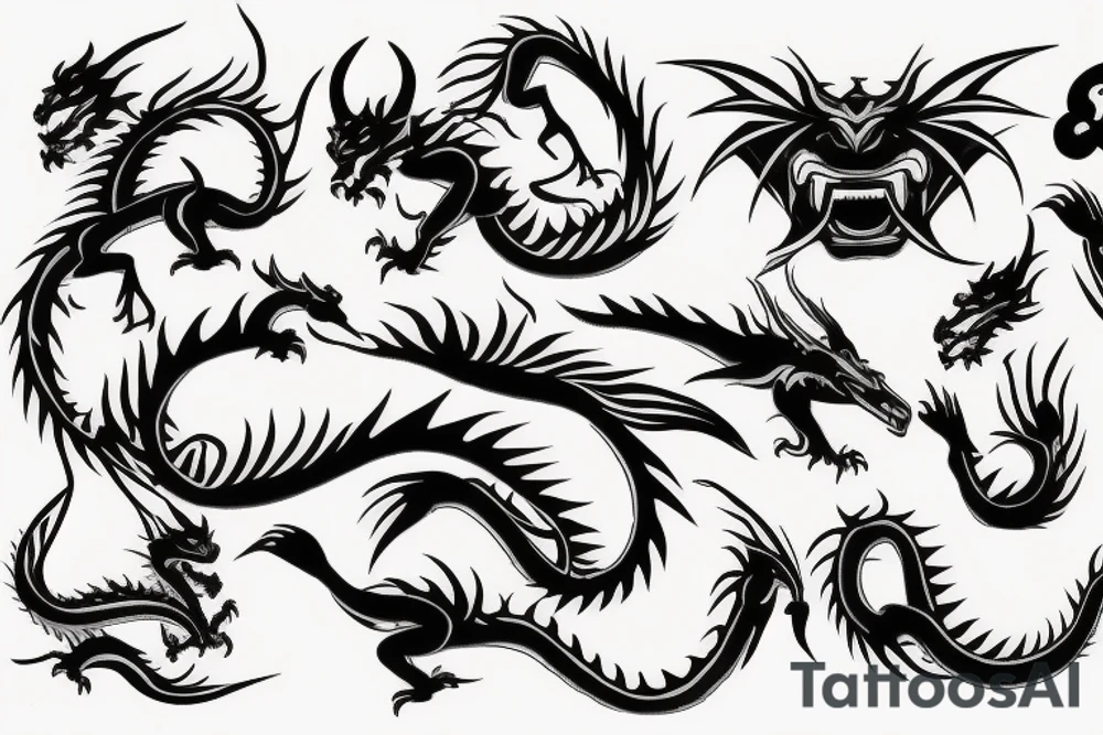 Dragon and samurai tattoo idea
