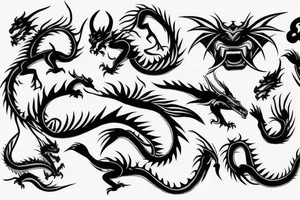 Dragon and samurai tattoo idea