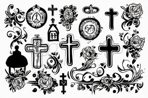 Church with upside down cross tattoo idea