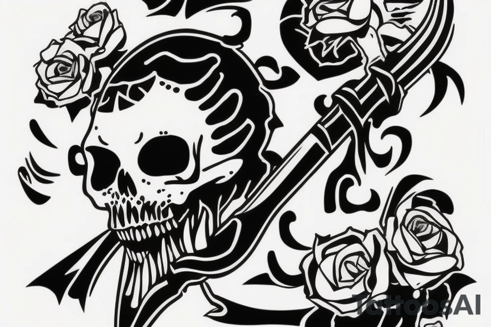 Deth skeleton with a sickle tattoo idea