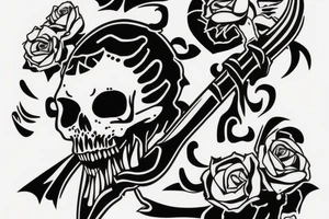 Deth skeleton with a sickle tattoo idea