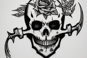 Deth skeleton with a sickle tattoo idea