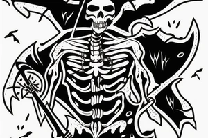 Deth skeleton with a sickle tattoo idea