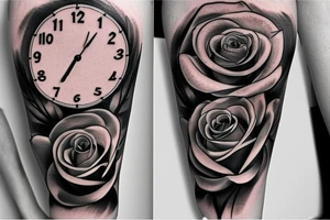 Rose clock time lapse tattoo idea