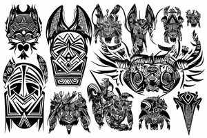 Wikingowie łodzie broń tattoo idea