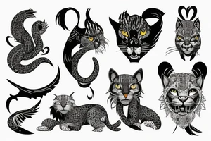 Kwiaty z sercem i gepard tattoo idea