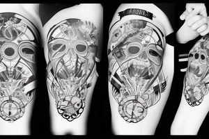 Radioaktywna okolica w tle wybuch atomowy zwierzęta tattoo idea