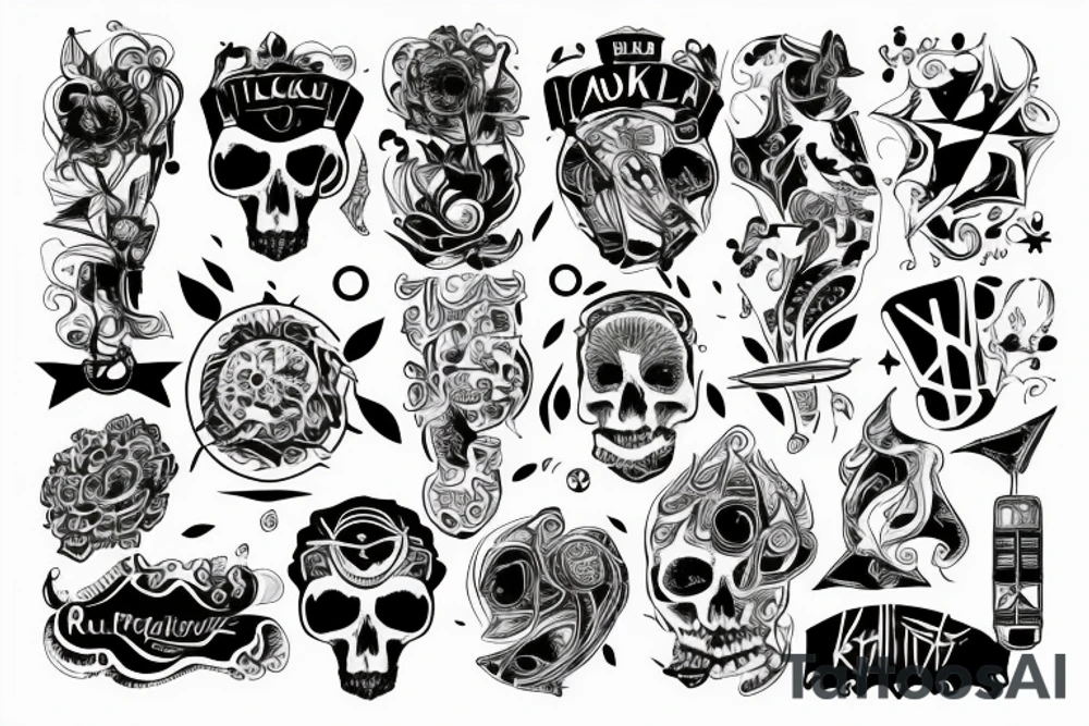 Radioaktywna okolica w tle wybuch atomowy tattoo idea